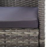 NNEVL Garden Chairs with Dark Grey Cushions 2 pcs Grey Poly Rattan