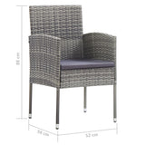 NNEVL Garden Chairs with Dark Grey Cushions 2 pcs Grey Poly Rattan