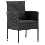 NNEVL Garden Chairs with Black Cushions 2 pcs Black Poly Rattan