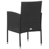 NNEVL Garden Chairs with Black Cushions 2 pcs Black Poly Rattan