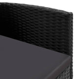 NNEVL Garden Chairs with Black Cushions 2 pcs Black Poly Rattan