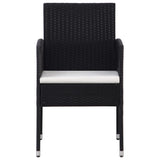 NNEVL Garden Chairs with Cream White Cushions 4 pcs Black Poly Rattan