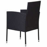 NNEVL Garden Chairs with Cream White Cushions 4 pcs Black Poly Rattan