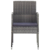 NNEVL Garden Chairs with Dark Grey Cushions 4 pcs Grey Poly Rattan