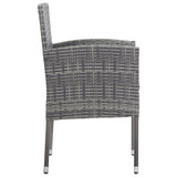 NNEVL Garden Chairs with Dark Grey Cushions 4 pcs Grey Poly Rattan