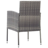 NNEVL Garden Chairs with Dark Grey Cushions 4 pcs Grey Poly Rattan