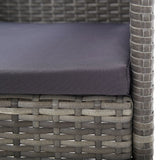 NNEVL Garden Chairs with Dark Grey Cushions 4 pcs Grey Poly Rattan
