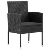 NNEVL Garden Chairs with Black Cushions 4 pcs Black Poly Rattan