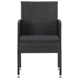 NNEVL Garden Chairs with Black Cushions 4 pcs Black Poly Rattan
