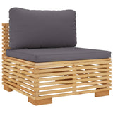 NNEVL 4 Piece Garden Lounge Set with Cushions Solid Wood Teak