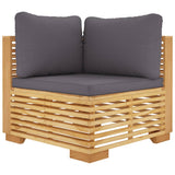 NNEVL 4 Piece Garden Lounge Set with Cushions Solid Wood Teak
