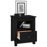 NNEVL Bedside Cabinets 2 pcs Black 40x35x49 cm Solid Wood Pine