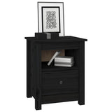 NNEVL Bedside Cabinets 2 pcs Black 40x35x49 cm Solid Wood Pine