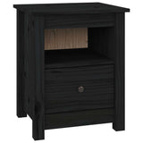 NNEVL Bedside Cabinets 2 pcs Black 40x35x49 cm Solid Wood Pine