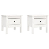 NNEVL Side Tables 2 pcs White 40x40x39 cm Solid Wood Pine