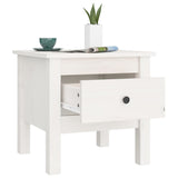 NNEVL Side Tables 2 pcs White 40x40x39 cm Solid Wood Pine