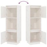 NNEVL Highboard White 38x35x117 cm Solid Wood Pine