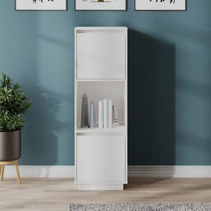 NNEVL Highboard White 38x35x117 cm Solid Wood Pine