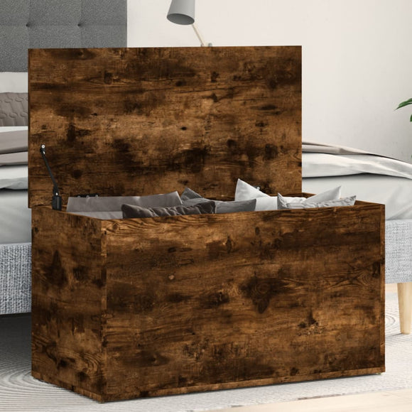 NNEVL Storage Chest Smoked Oak 84x42x46 cm Engineered Wood