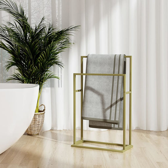 NNEVL Freestanding Towel Rack Gold 48x24x78.5 cm Iron