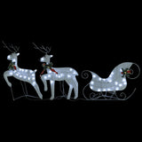 NNEVL Reindeer & Sleigh Christmas Decoration 100 LEDs Outdoor White