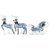 NNEVL Reindeer & Sleigh Christmas Decoration 100 LEDs Outdoor White