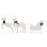 NNEVL Reindeer & Sleigh Christmas Decoration 100 LEDs Outdoor White
