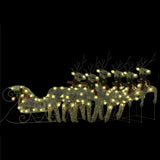 NNEVL Reindeer & Sleigh Christmas Decoration 140 LEDs Outdoor Gold