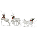 NNEVL Reindeer & Sleigh Christmas Decoration 140 LEDs Outdoor Gold