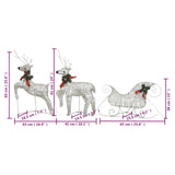NNEVL Reindeer & Sleigh Christmas Decoration 140 LEDs Outdoor Gold