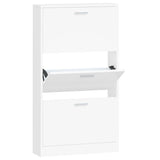 NNEVL Shoe Cabinet White 59x17x108 cm Engineered Wood