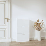 NNEVL Shoe Cabinet White 59x17x108 cm Engineered Wood