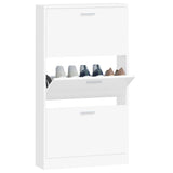 NNEVL Shoe Cabinet White 59x17x108 cm Engineered Wood