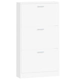 NNEVL Shoe Cabinet White 59x17x108 cm Engineered Wood
