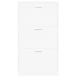 NNEVL Shoe Cabinet White 59x17x108 cm Engineered Wood