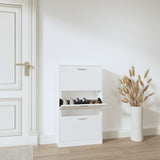 NNEVL Shoe Cabinet White 59x17x108 cm Engineered Wood