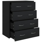 NNEVL Sideboard with 4 Drawers 60x30.5x71 cm Black