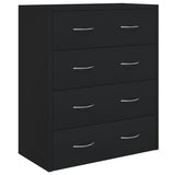 NNEVL Sideboard with 4 Drawers 60x30.5x71 cm Black