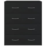 NNEVL Sideboard with 4 Drawers 60x30.5x71 cm Black