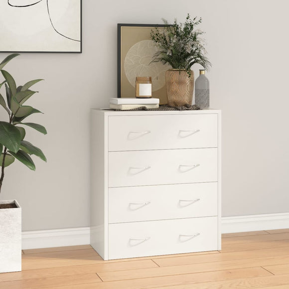 NNEVL Sideboard with 4 Drawers 60x30.5x71 cm High Gloss White