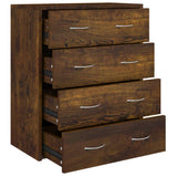 NNEVL Sideboard with 4 Drawers 60x30.5x71 cm Smoked Oak