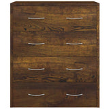 NNEVL Sideboard with 4 Drawers 60x30.5x71 cm Smoked Oak