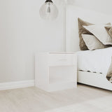 NNEVL Bedside Cabinets 2 pcs with Drawer High Gloss White