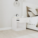 NNEVL Bedside Cabinets 2 pcs with Drawer High Gloss White