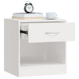 NNEVL Bedside Cabinets 2 pcs with Drawer High Gloss White