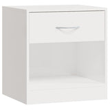 NNEVL Bedside Cabinets 2 pcs with Drawer High Gloss White