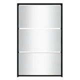NNEVL Shoe Cabinet with Mirror 3-Layer Black 63x17x102.5 cm