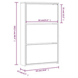 NNEVL Shoe Cabinet with Mirror 3-Layer Black 63x17x102.5 cm