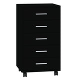 NNEVL Drawer Cabinet with Castors Black Engineered Wood