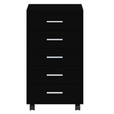 NNEVL Drawer Cabinet with Castors Black Engineered Wood